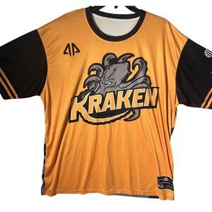 Kraken Orlando sports Team Jersey Mens XXL Orange Black Polyester Short-Sleeve